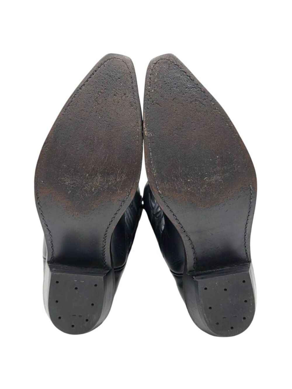 Boulet Mens Size 9.5EE Wide Black Silver Leather Cowboy Western Boots Canada CBC - Picture 2 of 16